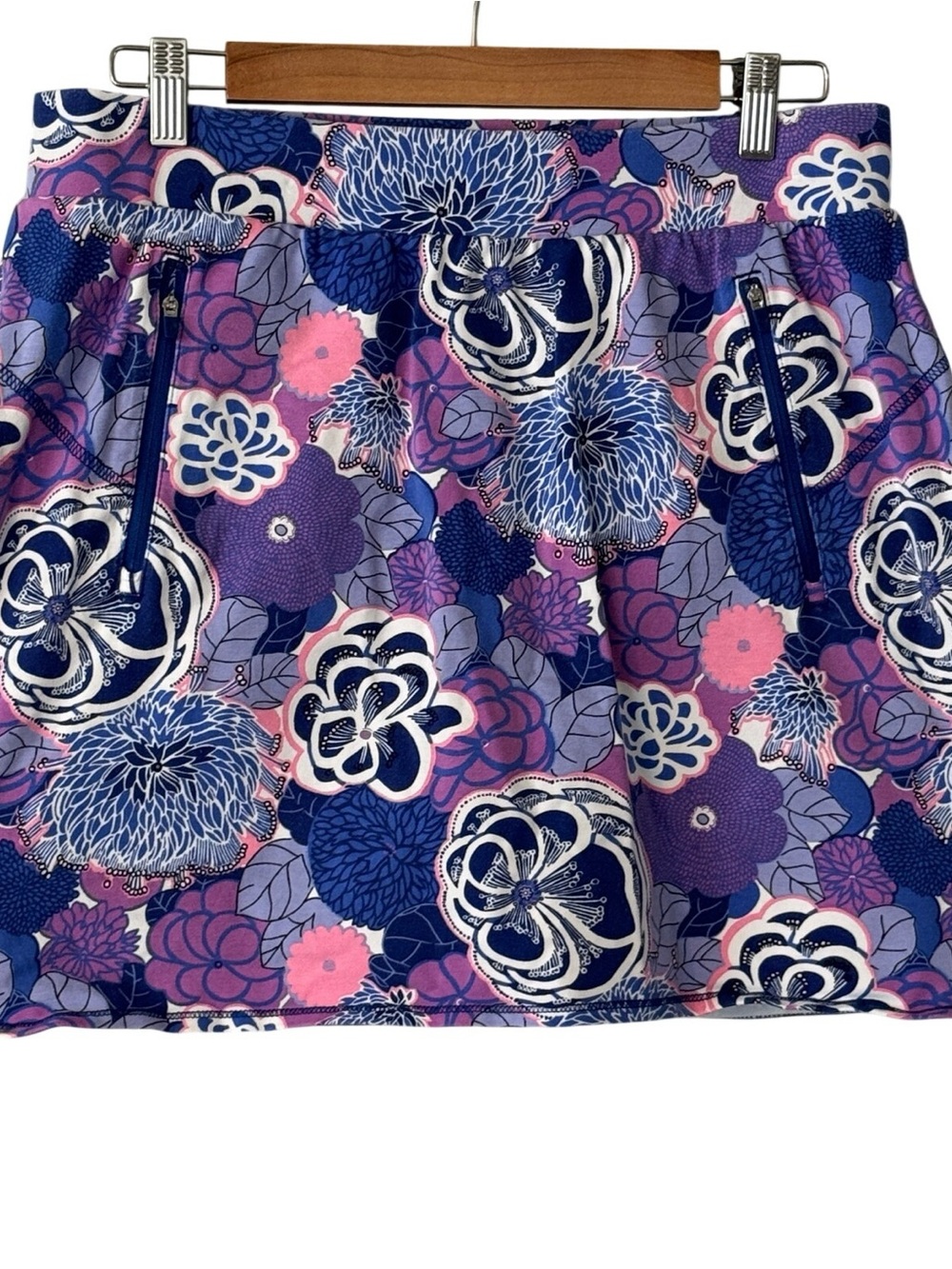 Talbots Purple & Pink Floral Circle Skirt